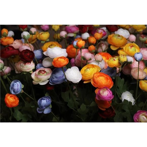 Artificial SilkFlowers Persian Buttercup HeavyColor RanunculusFlower 5Pcs,Yellow - Picture 6 of 6